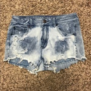 High rise shortie AE distressed jean shorts